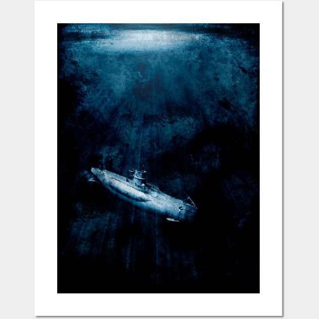 U-Boat traveling underwater Wall Art by Pitmatic